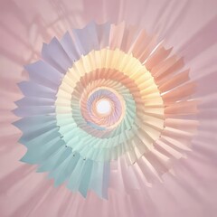 Whimsical illustration of spiral rays in a pastel color palette, Palette, Fantasy