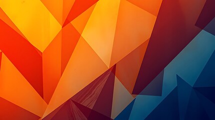 Fototapeta premium Abstract Geometric Background with Vibrant Orange and Blue Polygonal Shapes