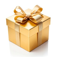 Obraz premium Gold Gift Box with Golden Bow