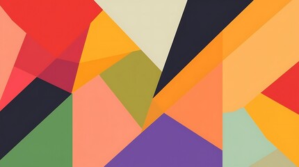 Abstract Geometric Shapes Creating a Modern Colorful Design Background Art
