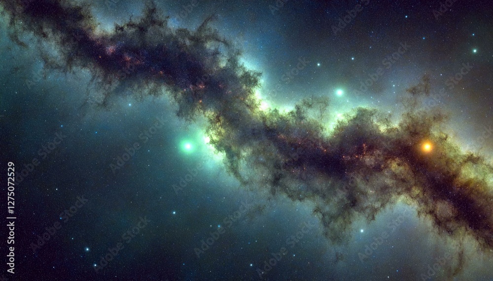 Wall mural cosmic scene with two galaxies in deep space