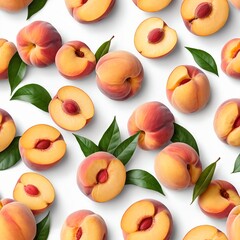 Fresh Peaches Seamless Pattern