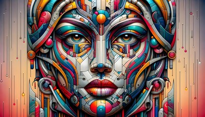 Fototapeta premium Cybernetic Dreams: Arte Mecánico del Futuro