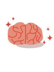 ilustration of human brain icon over white background,