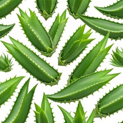 Aloe Vera Leaves Seamless Pattern