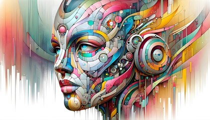 Fototapeta premium Cybernetic Dreams: Arte Mecánico del Futuro