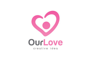 Creative Love Care Logo Design Template