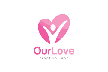 Creative Love Care Logo Design Template