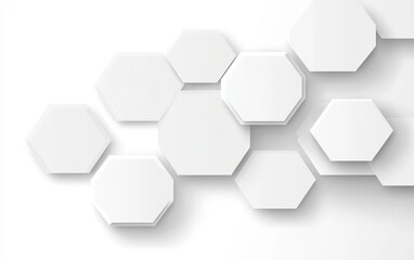 Geometric shapes on white background for abstract design use, like technology or architecture designs