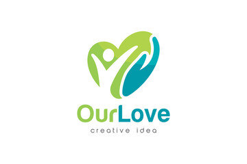 Creative Love Care Logo Design Template