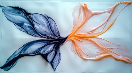 Abstract Fluid Art Painting  Purple  Orange  Swirls  Flow  Texture  Modern Art