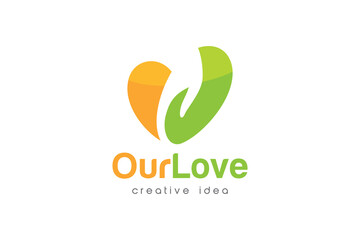 Creative Love and Care Logo Design Template