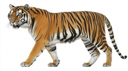 Fototapeta premium Majestic Tiger Walking Isolated Digital Art Wildlife Image PNG