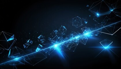 Fototapeta premium Abstract Blue Geometric Network
