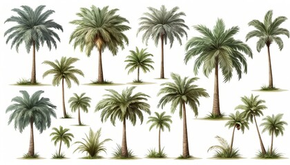 Collection of Palm Trees, Various Sizes and Styles