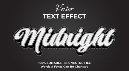 Black midnight editable text effect template