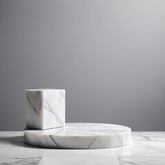 Marble Display Platform, Minimalist Product Presentation
