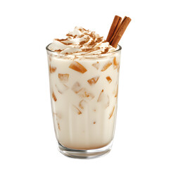 Homemade Horchata Drink with Cinnamon Garnish Served in Glass