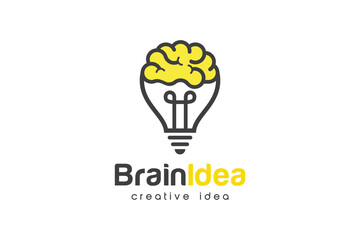 Creative Bulb Brain Logo Design Temptate