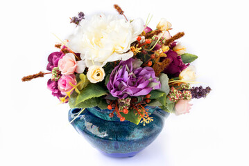 Plastic Floral Bouquet of Different Flowers