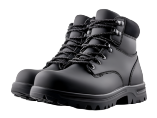 Stylish black work boots ideal for outdoor adventures and rugged terrain.