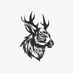 deer head icon silhouette on white background illustration design