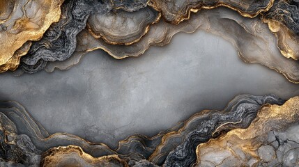 Fototapeta premium Abstract Grey and Gold Marble Art Design