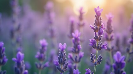 Obraz premium A close-up of a lavender sprig with small purple flowers