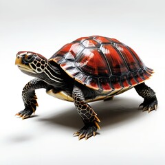 Obraz premium Red-footed Tortoise on White Background