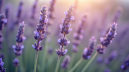 Obraz premium A close-up of a lavender sprig with small purple flowers