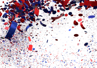 Red Blue Confetti Explosion Celebration