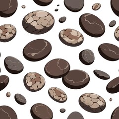 Fototapeta premium Abstract Brown Stones Seamless Pattern