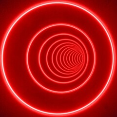 interior empty space of  tunnel with red lighting , 3d rendering