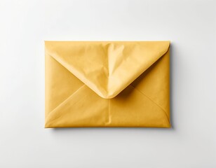 Yellow Envelope on White Background