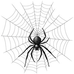 Obraz premium Black Spider on its Web