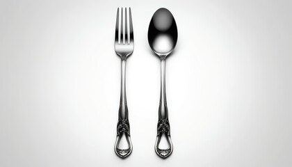 Elegant Silver Fork and Spoon Set