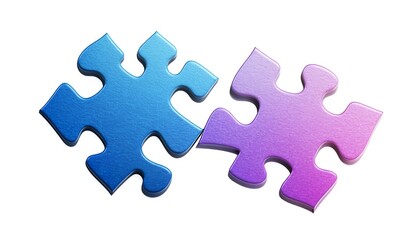 Obraz premium Blue and purple puzzle pieces