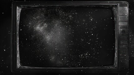 Cosmic Static: A Vintage Television Screen Displaying the Milky Way Galaxy