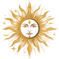 Abstract golden sun with swirling design high resolution photo