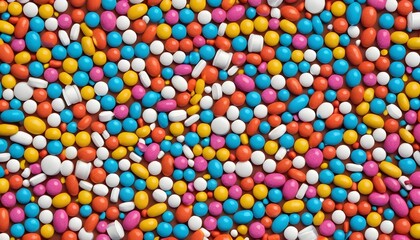 Colorful Candy and Pills Background