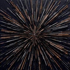 Abstract radial gradient in silver with starburst effect, minimalist design