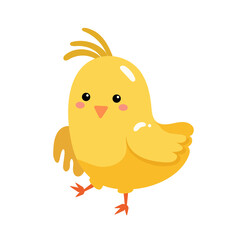 Colorful easter cute chicks birds character.