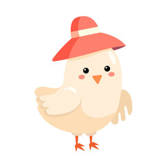 Colorful easter cute chicks birds character.