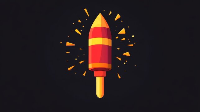 103.Firecracker or petard simple shape vector icon