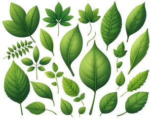 Fototapeta premium Collection of Green Leaves