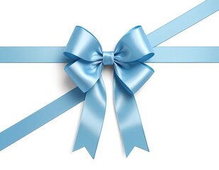 Light Blue Satin Ribbon Bow