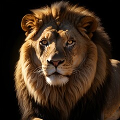 Naklejka premium Majestic Male Lion Portrait