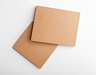 Two Beige Square Cards on White Background
