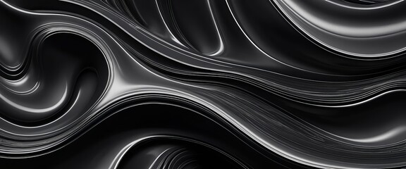 Fototapeta premium Abstract Black Swirling Waves Background