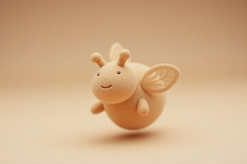 Small bee shaped toy with antennae legs eyes hairs and wings